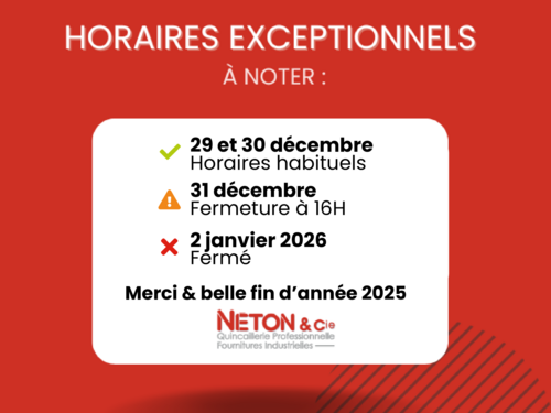Horaires - fin d'ann&eacute;e 2025