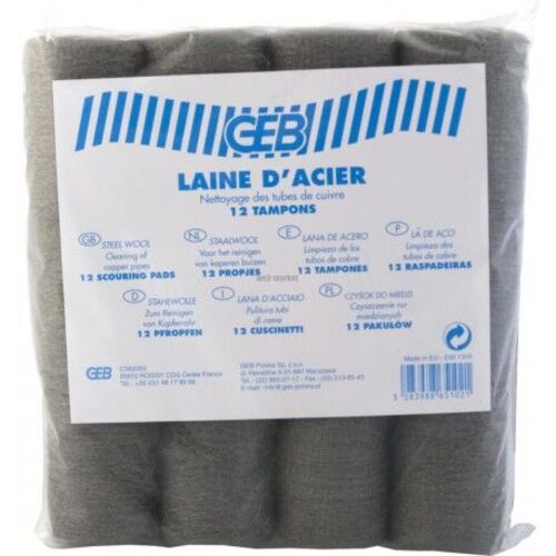 LAINE D'ACIER NETTOYAGE SACHET 12 TAMPON