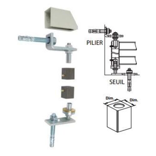 PIVOT PORTAIL TUBE CARRE - 40x40