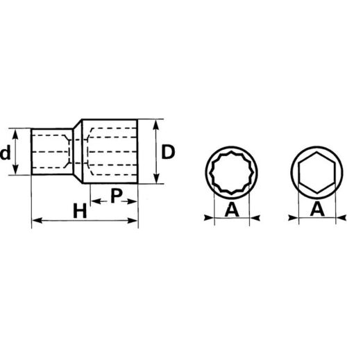 DOUILLE COURTE 3/8'' 12P - 24 MM - image 1