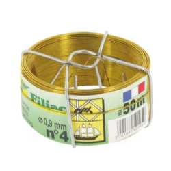 BOBINOT 50M FIL LAITON No 4 / 0.9MM