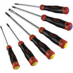 JEU 6 TOURNEVIS 4 FENTE + 2 Pz